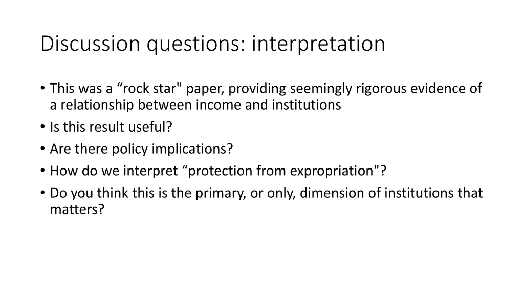 discussion questions interpretation