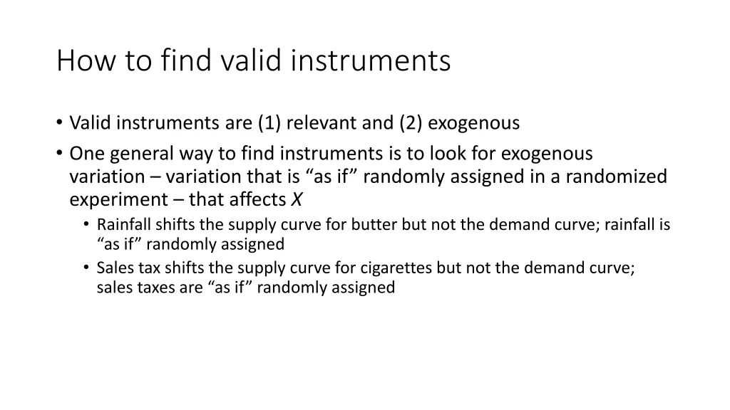 how to find valid instruments