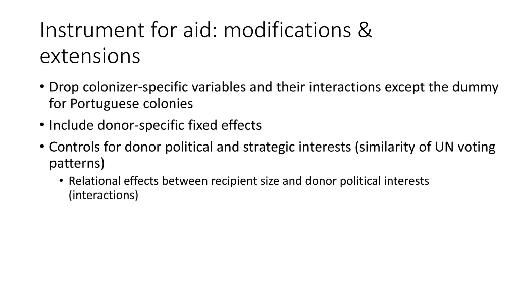 instrument for aid modifications extensions