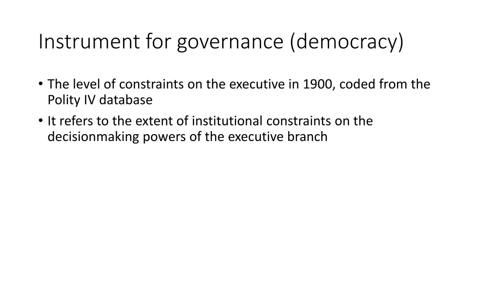 instrument for governance democracy