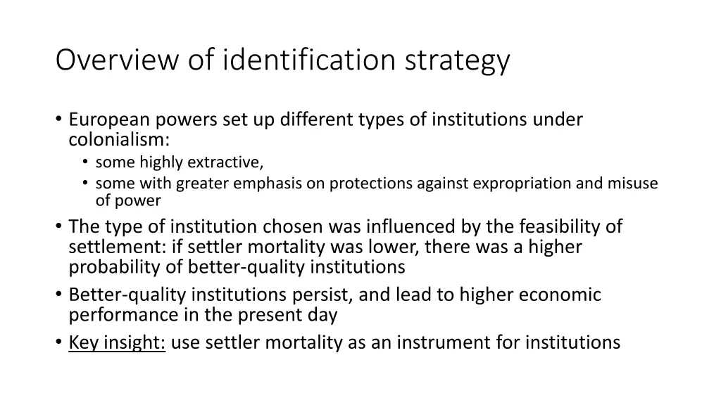 overview of identification strategy