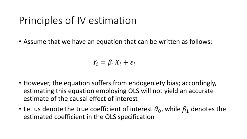 principles of iv estimation