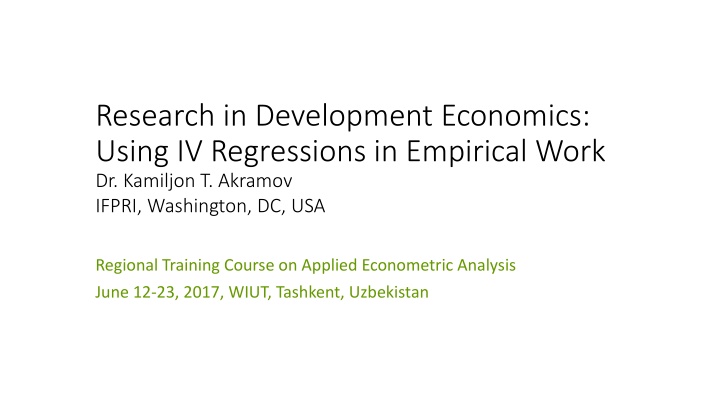 research in development economics using