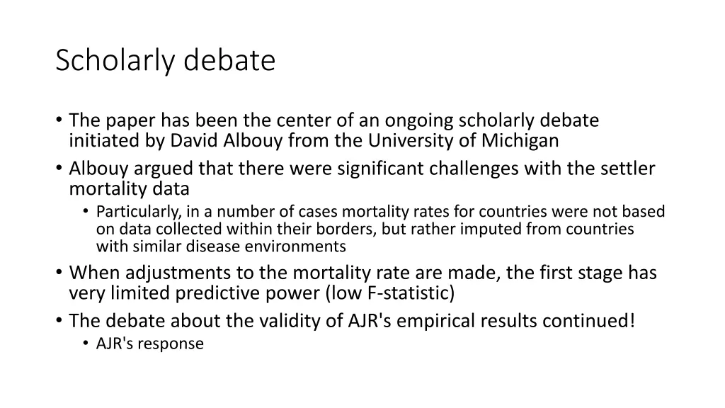 scholarly debate