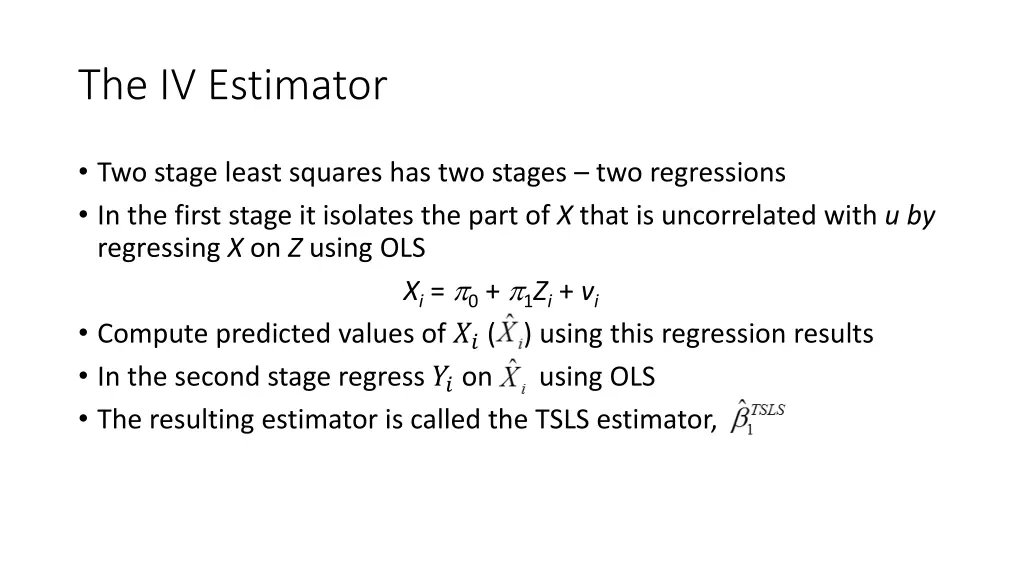 the iv estimator