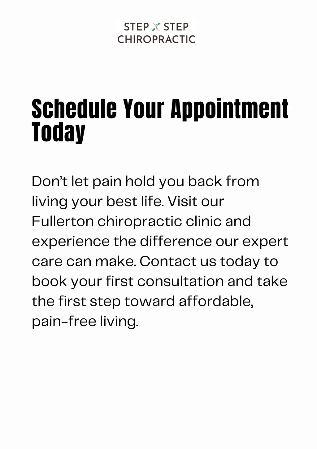 schedule your appointment today