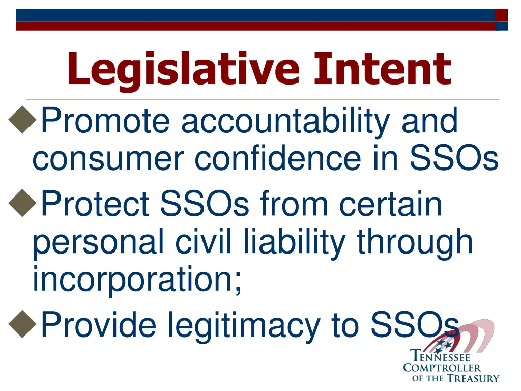 legislative intent promote accountability