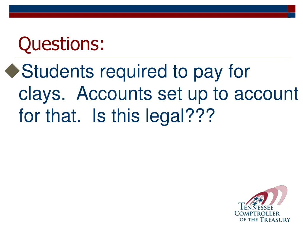 questions students required to pay for clays