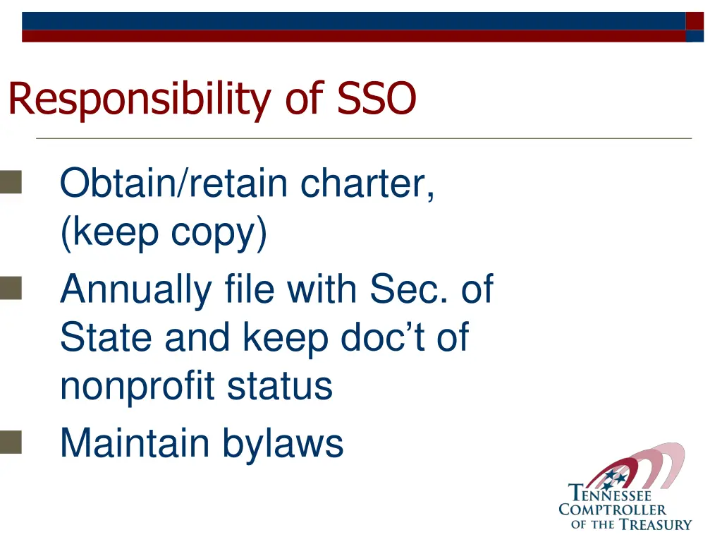 responsibility of sso