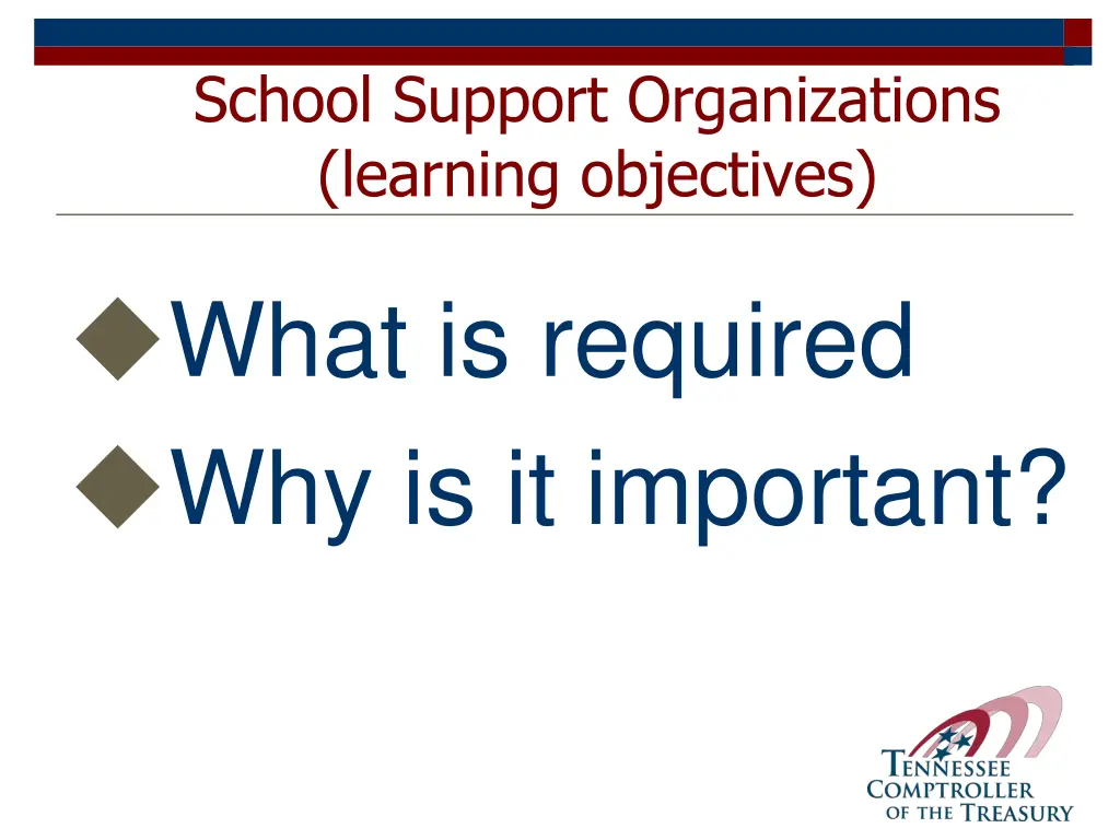 school support organizations learning objectives