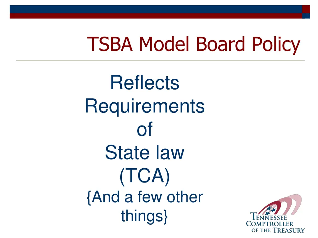 tsba model board policy