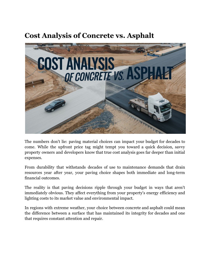 cost analysis of concrete vs asphalt