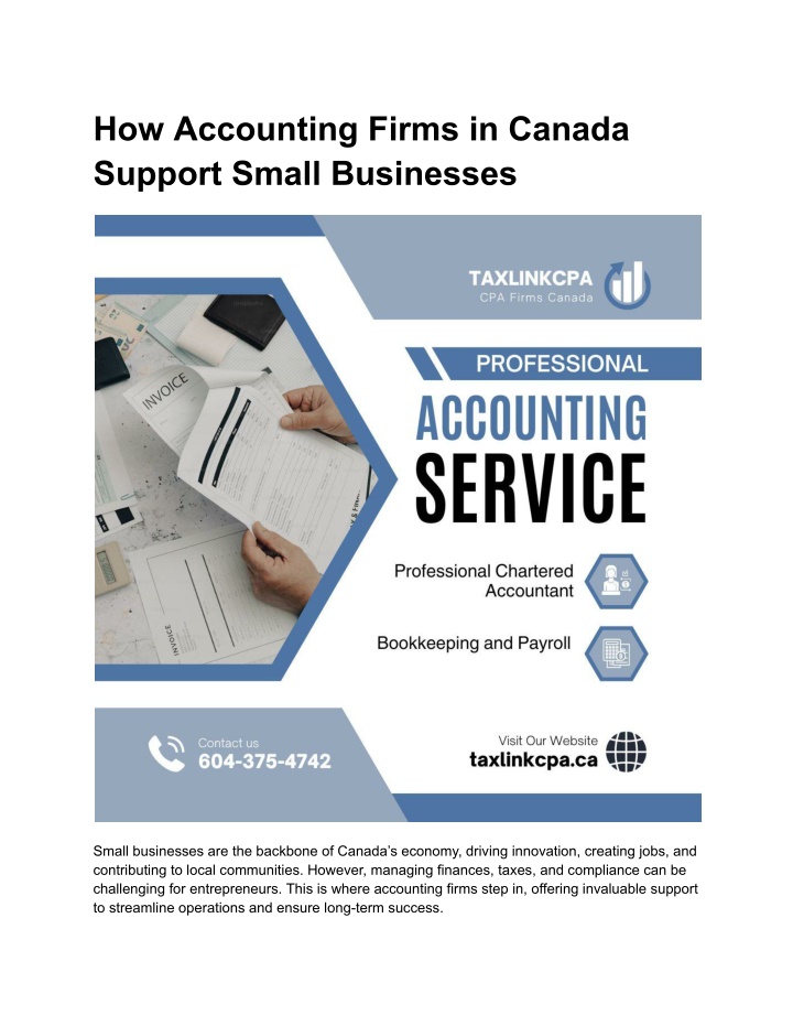 how accounting firms in canada support small