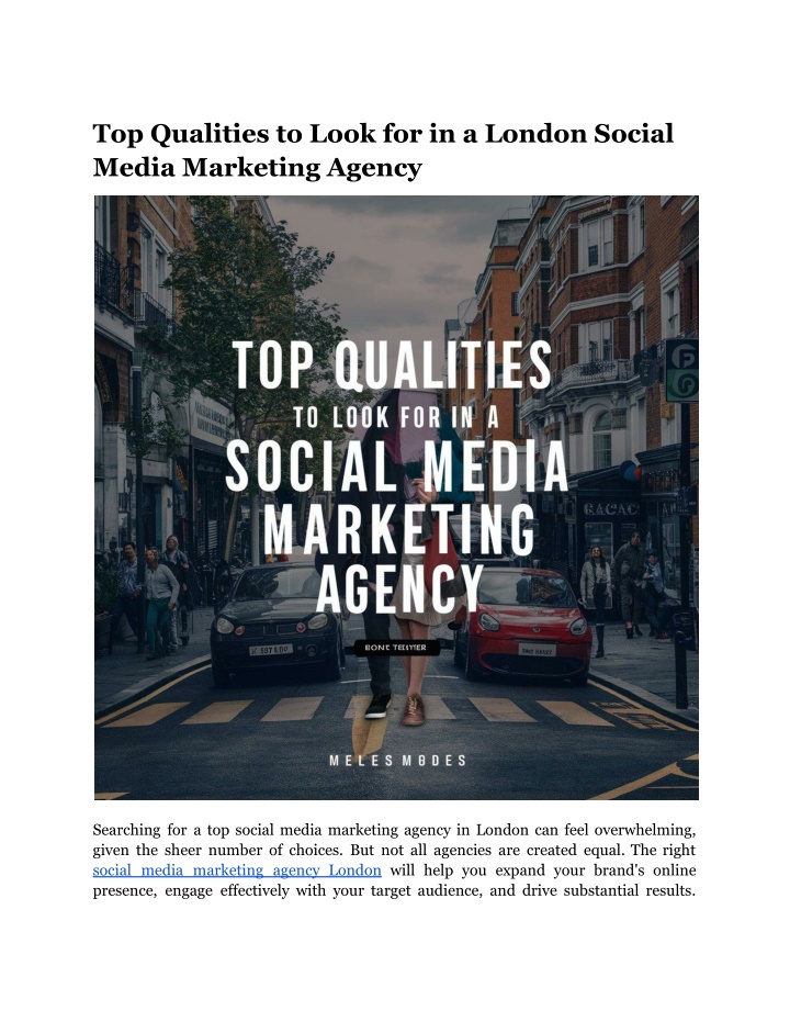 top qualities to look for in a london social