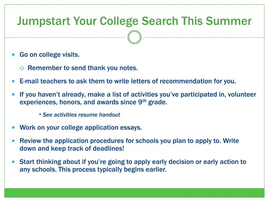 jumpstart your college search this summer