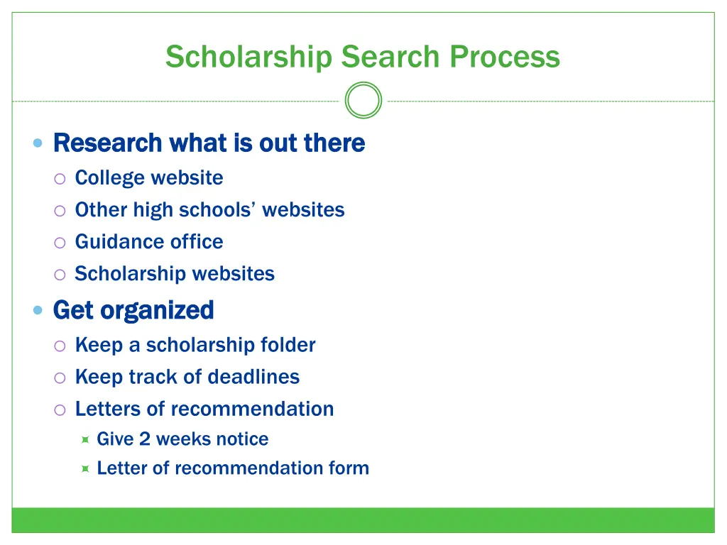 scholarship search process