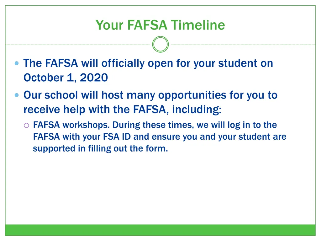 your fafsa timeline