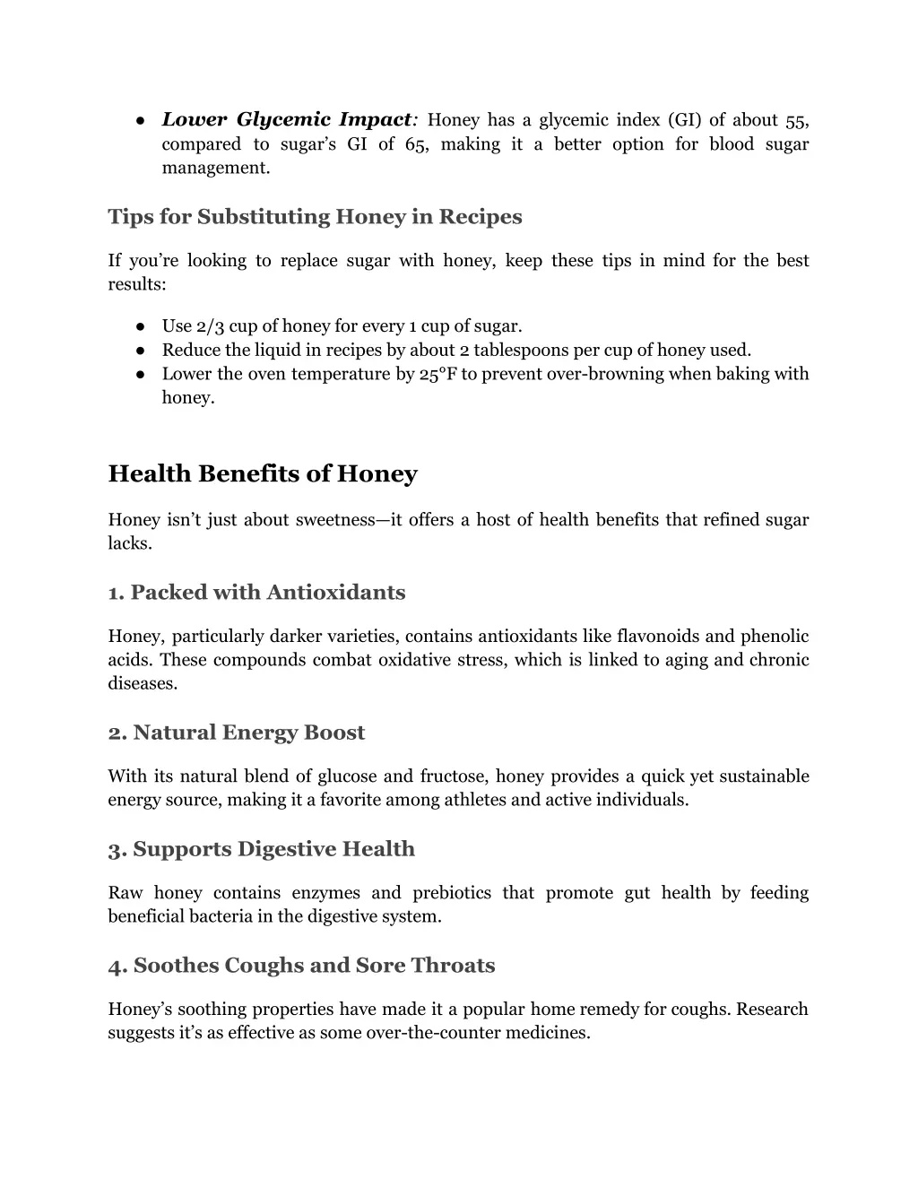 lower glycemic impact honey has a glycemic index