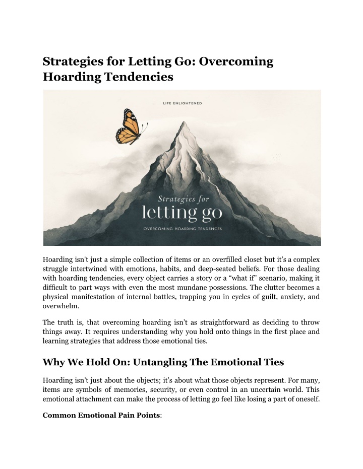 strategies for letting go overcoming hoarding