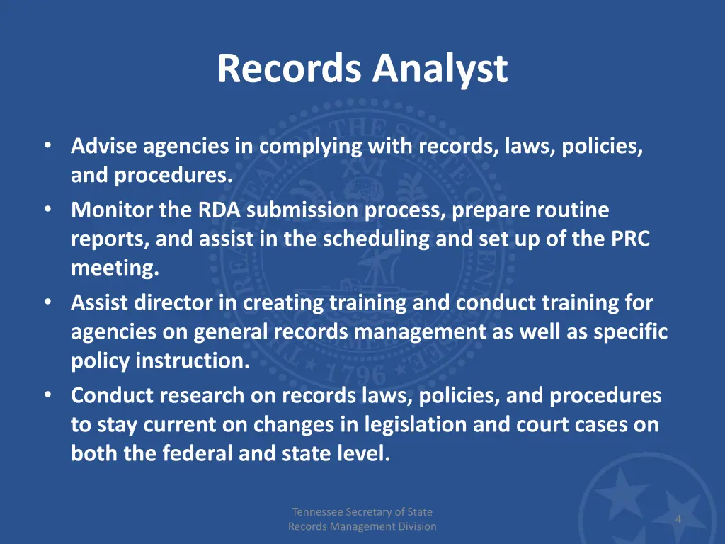 records analyst