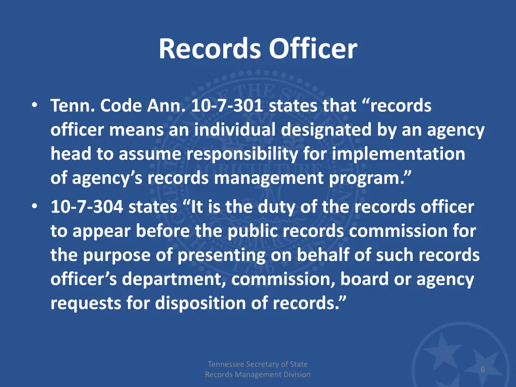 records officer