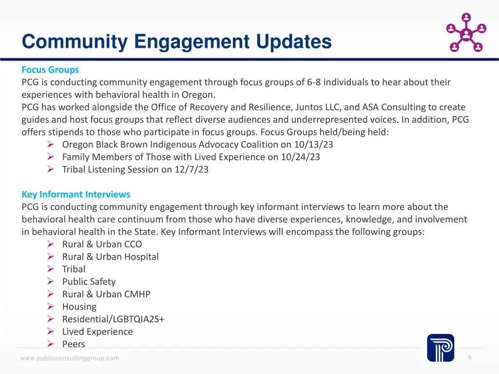 community engagement updates