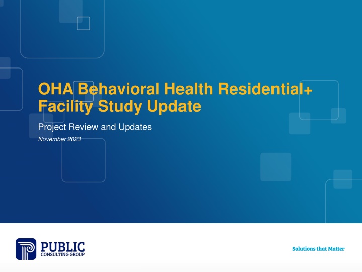 oha behavioral health residential facility study