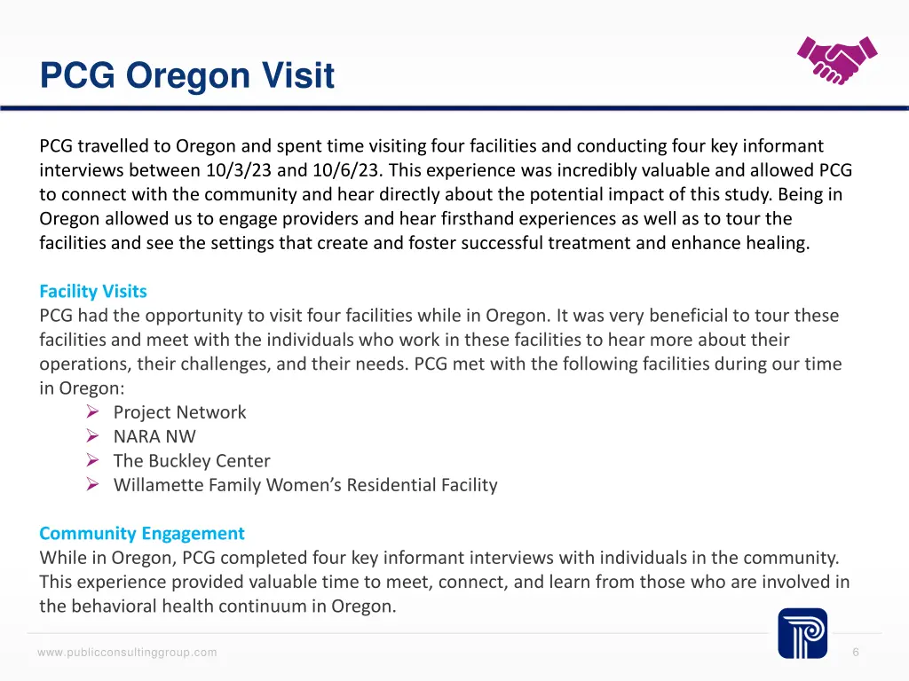 pcg oregon visit