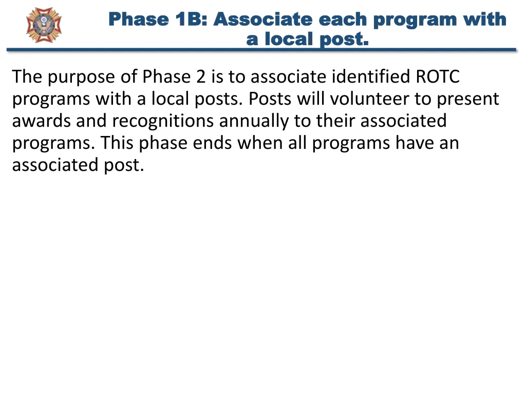 phase 1b associate each program with phase