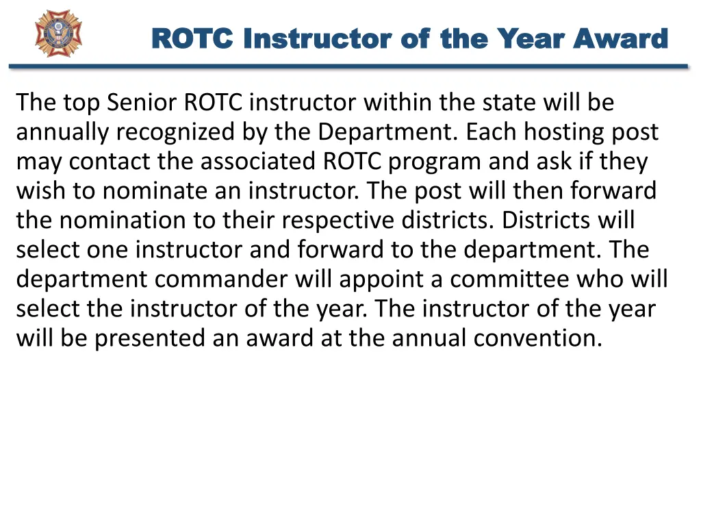 rotc instructor of the year award rotc instructor