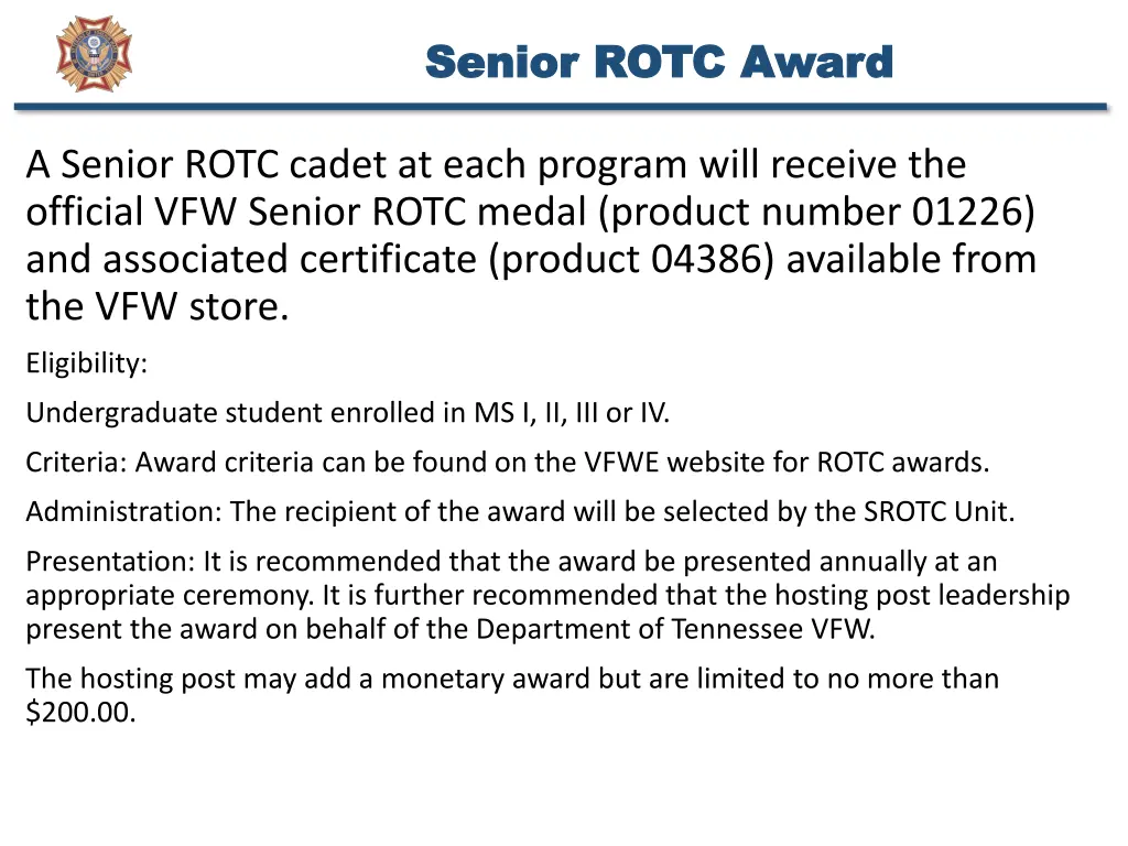 senior rotc award senior rotc award