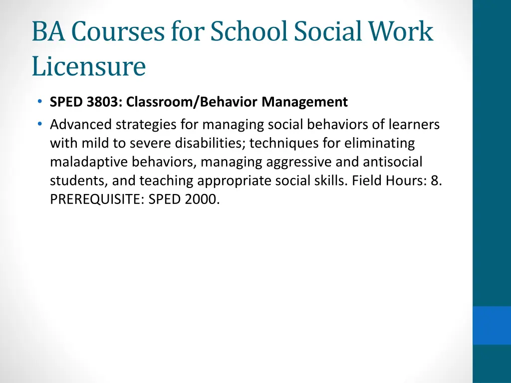 ba courses for school social work licensure 2