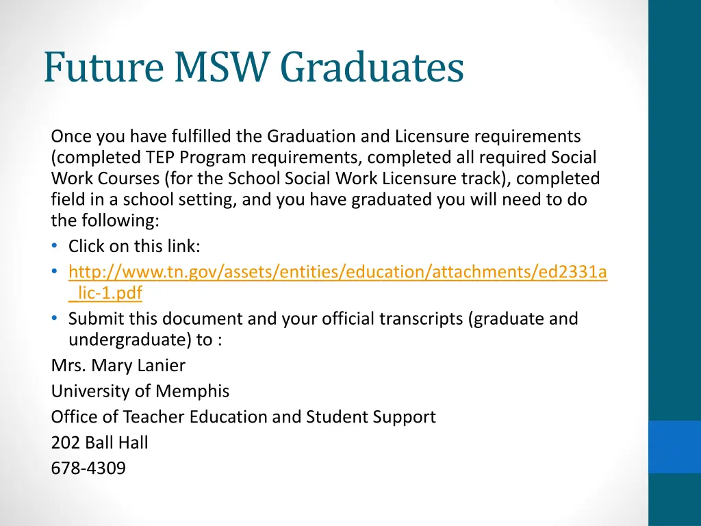 future msw graduates