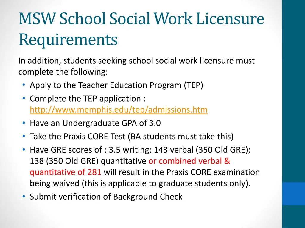 msw school social work licensure requirements 1