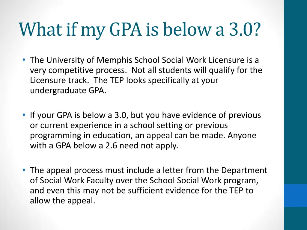 what if my gpa is below a 3 0