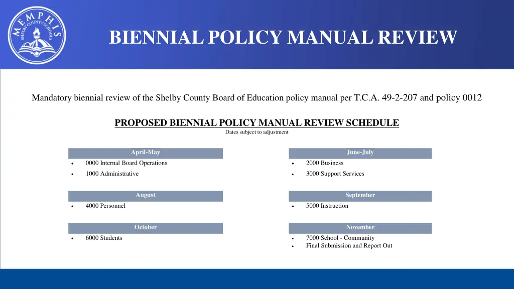 biennial policy manual review