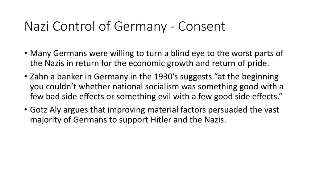 nazi control of germany consent 1