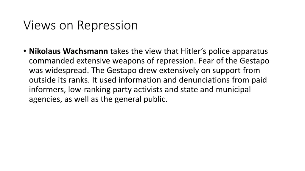 views on repression