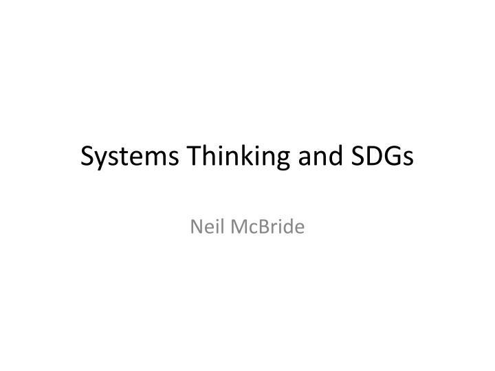 systems thinking and sdgs