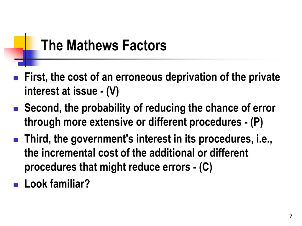 the mathews factors