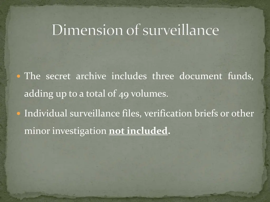 dimension of surveillance