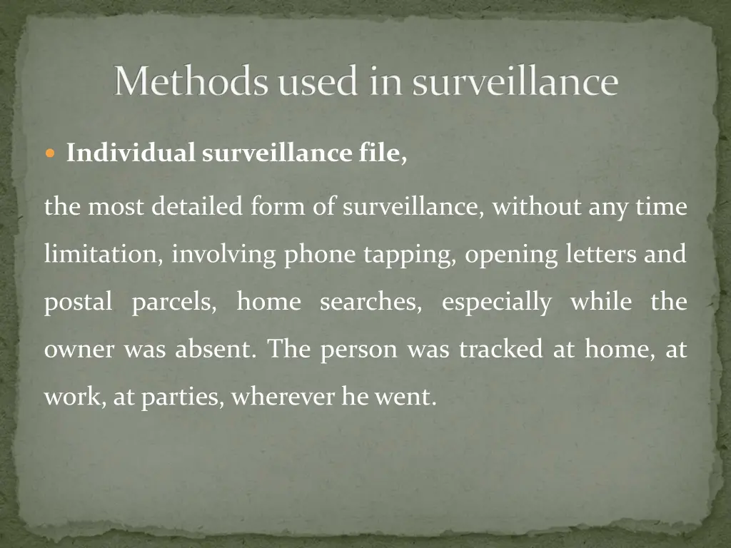 methods used in surveillance 2