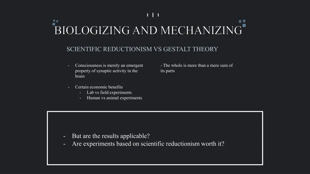 scientific reductionism vs gestalt theory