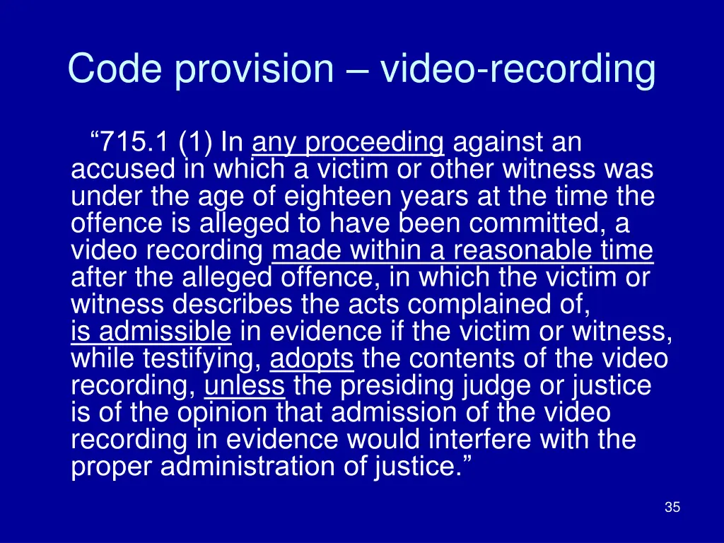 code provision video recording