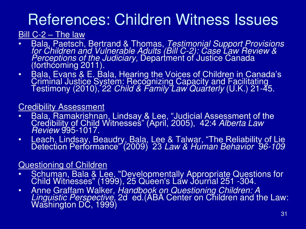 references children witness issues bill