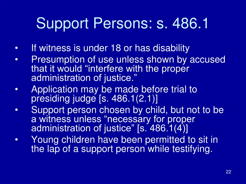 support persons s 486 1