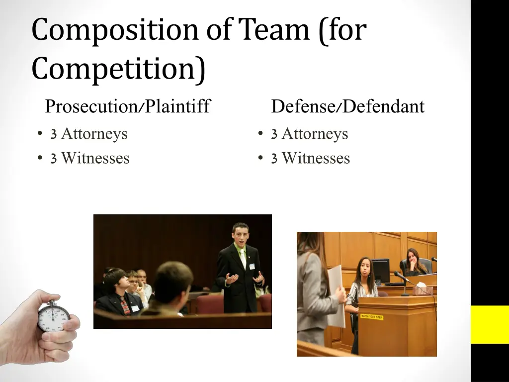 composition of team for competition