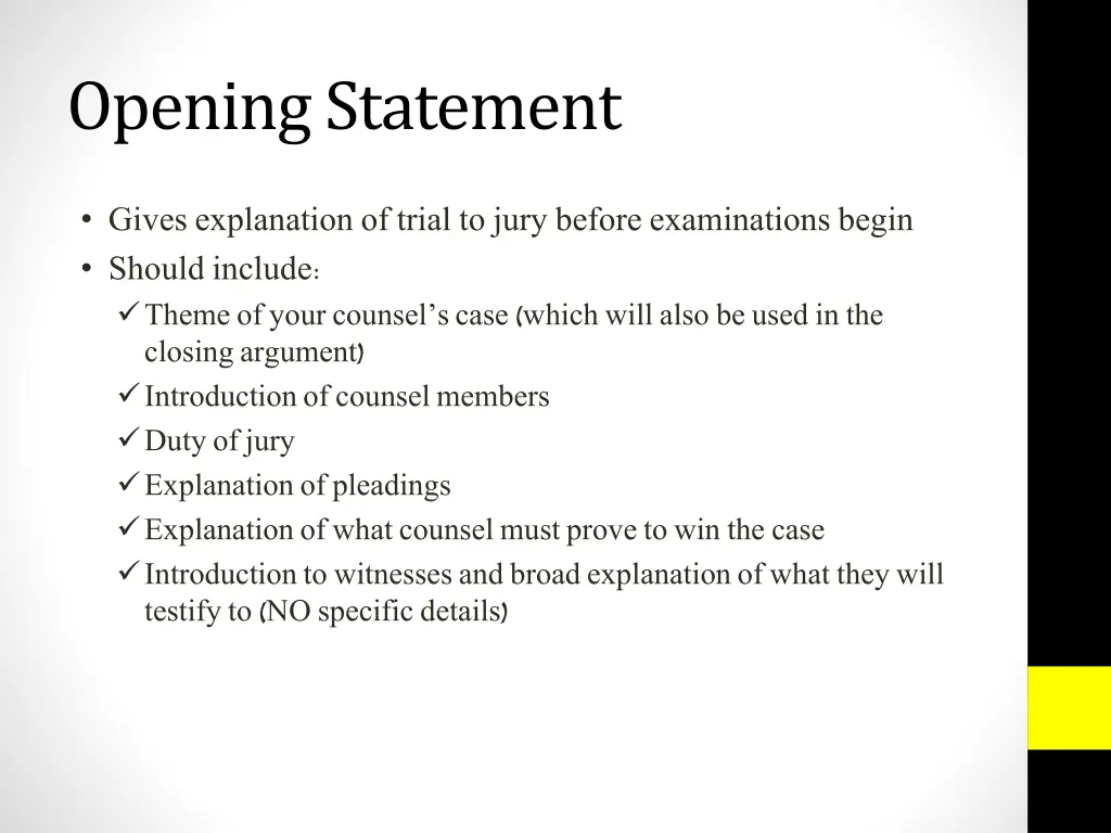 opening statement