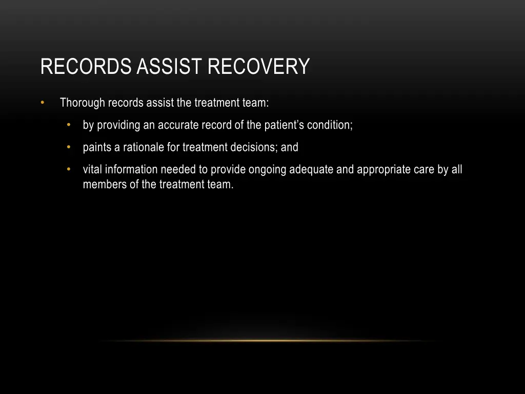 records assist recovery