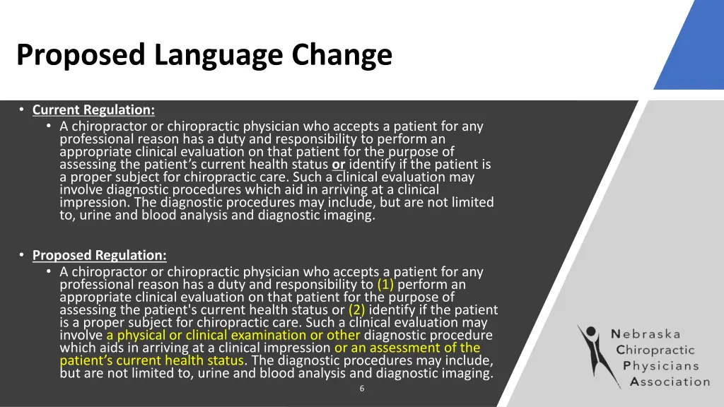 proposed language change